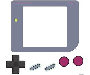 Sticker Géant Repositionnable Nintendo Gameboy Effacable avec Feutre, Noir, Rouge et Gris, 38.74 x 58.5