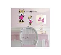 Sticker géant - ROOM MATES - Minnie Mouse - Rose et Jaune - Repositionnable - Décoration murale
