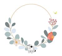 Sticker Grande couronne fleur Jill (80 x 80 cm)
