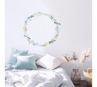Sticker Grande couronne fleurie Liv (80 x 80 cm)