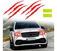 Sticker Griffe de Monstre Sang Rouge,Autocollant de Voiture d'autocollants de Phare à Sourcils Stickers,Jupe De Toit De Capot Decal Auto Body Side Decal,Vinyle Modifié Decal Décoration Sport SUV Motos