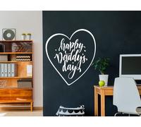 Sticker Happy Daddy's Day Coeur - Nombreuses tailles et couleurs disponibles