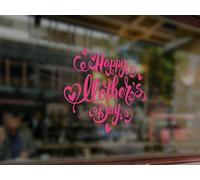 Sticker Happy Mother's Day Coeurs - Nombreuses tailles et couleurs disponibles