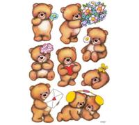 Sticker - HERMA - Ours avec fleurs - Papier - 3 planches - Objets décoratifs
