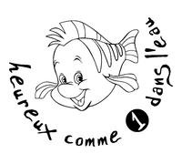 Sticker Heureux comme un poisson dans l'eau