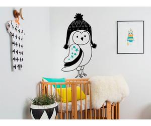 Sticker Hibou en Hiver - Nombreuses tailles et couleurs disponibles