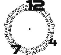 Sticker horloge Chiffres en Anglais