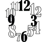 Sticker horloge chiffres noir et blanc