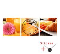 Sticker horloge Design Petit déjeuner