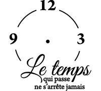 Sticker horloge Le temps qui passe ne s'arrête jamais
