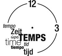 Sticker horloge temps dans différentes langues