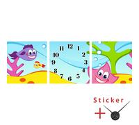 Sticker horloge Vie aquatique
