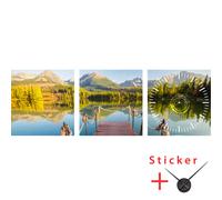 Sticker horloge Vue sur les montagnes ensoleillés