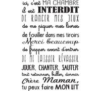 Sticker ici c'est ma chambre - les règles à suivre