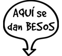 Sticker Ici les bisous sont donner