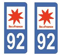 Sticker immatriculation 92 - Haut de seine - Auto