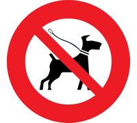 Sticker Interdiction Chiens - Panneau Interdit aux Chiens - Adhésif ou PVC Rigide - Ø15/20/25 cm - Intérieur/Extérieur - Haute Résistance UV & Intempéries - Lot de 1/3/5/10 (3, stickers 15 cm)