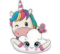 Sticker interrupteur licorne avec son ami nuage