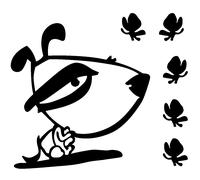 Sticker Interrupteur Petit chien masqué et ses amis