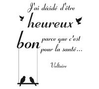 Sticker - J'ai décidé d'être heureux - Noir - Contemporain - Mixte