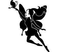 Sticker Jeune fée avec un papillon