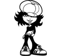 Sticker Jeune fille avec un chapeau
