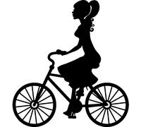 Sticker Jeune fille sur une bicyclette