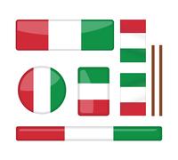 Sticker Kit de divers drapeaux italiens