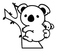 Sticker koala adorable avec son bébé