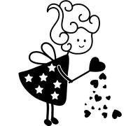 Sticker La fée qui offre des coeurs