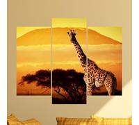 Sticker La girafe au coucher du soleil