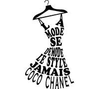 Sticker La mode se démode le style jamais - Coco Chanel