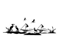 Sticker La rivière et ses oiseaux