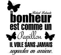 Sticker Le bonheur est comme un papillon - Robert Lalonde