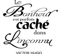 Sticker Le bonheur est parfois caché dans l'inconnu - Victor Hugo