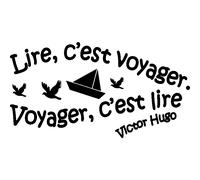 Sticker Lire, c'est voyager, voyager, c'est lire - Victor Hugo