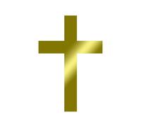 Sticker Logo Croix Chretienne Adhésif Autocollant - Plusieurs Coloris Doré 10