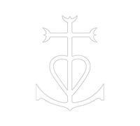 Sticker logo Croix de camargue Adhésif Autocollant - Plusieurs coloris Blanc 10