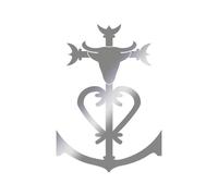 Sticker Logo Croix De Camargue + Taureau Adhésif Autocollant - Plusieurs Coloris Argenté 20