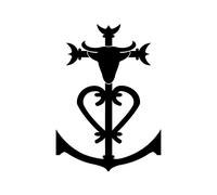 Sticker Logo Croix De Camargue + Taureau Adhésif Autocollant - Plusieurs Coloris Noir 20