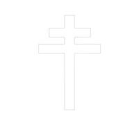 Sticker Logo Croix Lorraine Adhésif Autocollant - Plusieurs Coloris Disponibles Blanc 20