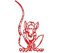 Sticker logo Rat Adhésif Autocollant - Plusieurs coloris disponibles Rouge 11 x 20