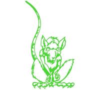 Sticker Logo Rat Adhésif Autocollant - Plusieurs Coloris Disponibles Vert Foncé 11 X 20