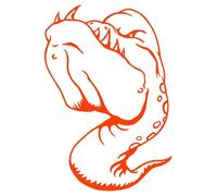 Sticker Logo Serpent 2 Adhésif Autocollant - Plusieurs Coloris Disponibles Orange 14 X 20