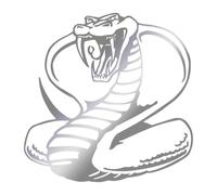 Sticker Logo Serpent Adhésif Autocollant - Plusieurs Coloris Disponibles Gris Métalisé 20 X 20