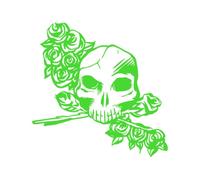 Sticker Logo Skull Adhésif Autocollant 18 - Plusieurs Coloris Disponibles Chrome 20 X 20