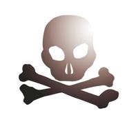 Sticker Logo Skull Tête De Mort Adhésif Autocollant - Plusieurs Coloris Vert Fluo 6.5 X 6