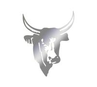 Sticker Logo Tête De Taureau Adhésif Autocollant - Plusieurs Coloris Disponibles Argenté 20