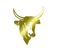Sticker Logo Tête De Taureau Adhésif Autocollant - Plusieurs Coloris Disponibles Doré 20