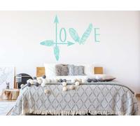 Sticker Love Bohème Plume - Nombreuses tailles et couleurs disponibles